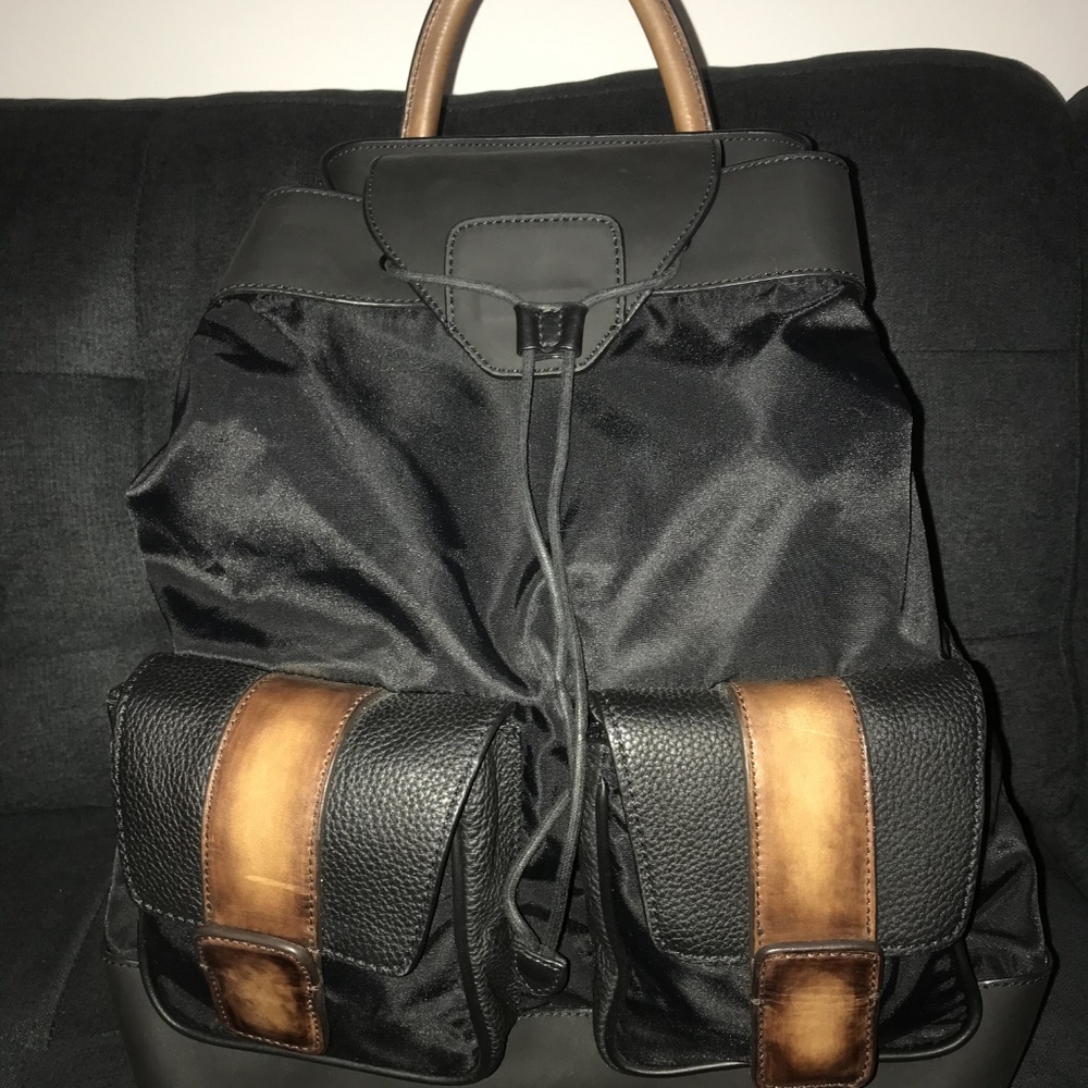 Black Berluti Horizon Nylon//Suede Backpack